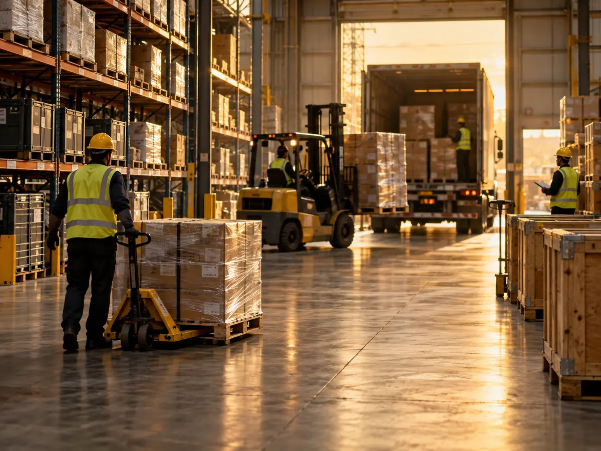 Illustrative logistics warehouse operation